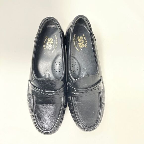 SAS Easier Slip On Black Loafer Tripad Comfort Women's Size 6.5 Moccasin - Picture 2 of 10